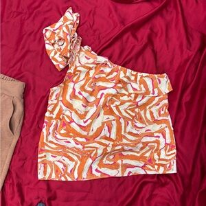 Nine West Vibrant Orange and Pink Top
